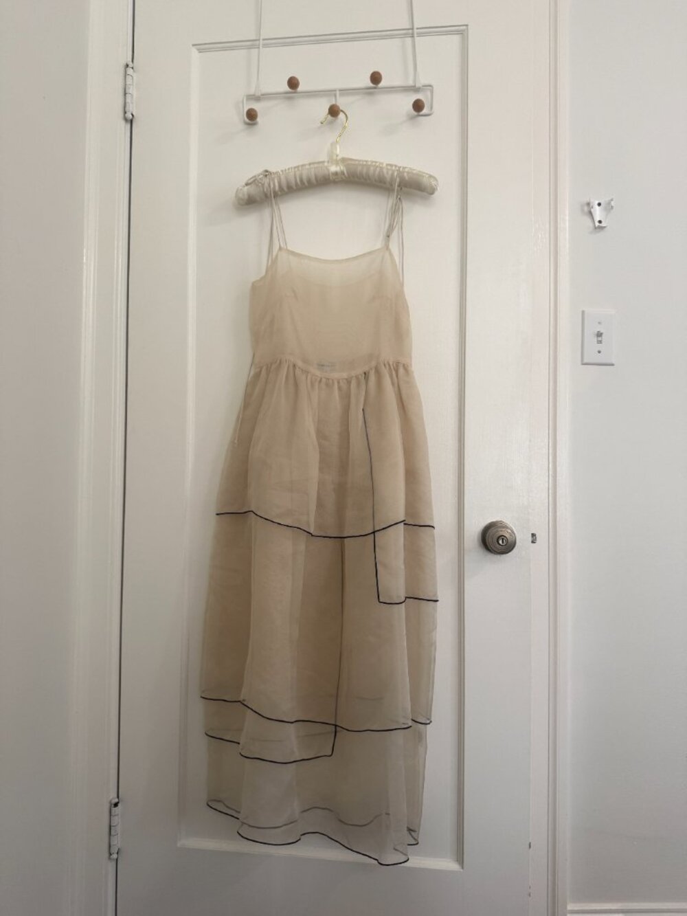 Kamperett organza midi dress (ivory, XS) - Picture 6 of 6